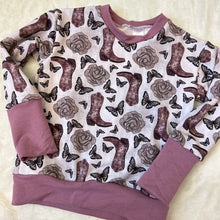Load image into Gallery viewer, Grow With Me Everyday Crewneck - Boots + Butterflies