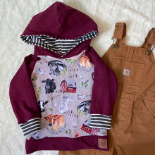 Load image into Gallery viewer, Farm Friends Raglan Hoodie