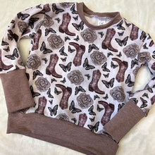 Load image into Gallery viewer, Grow With Me Everyday Crewneck - Boots + Butterflies
