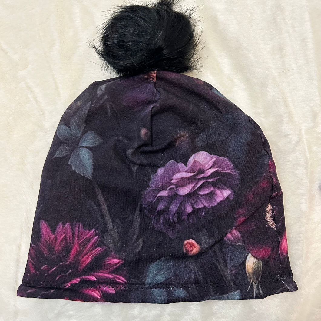 Dark Floral Toque