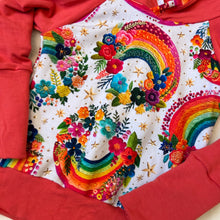 Load image into Gallery viewer, Grow With Me Raglan Hoodie -  Rainbows
