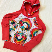 Load image into Gallery viewer, Grow With Me Raglan Hoodie -  Rainbows
