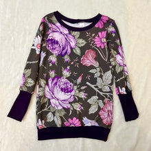 Load image into Gallery viewer, Grow With Me Tunic Sweater - Purple Florals
