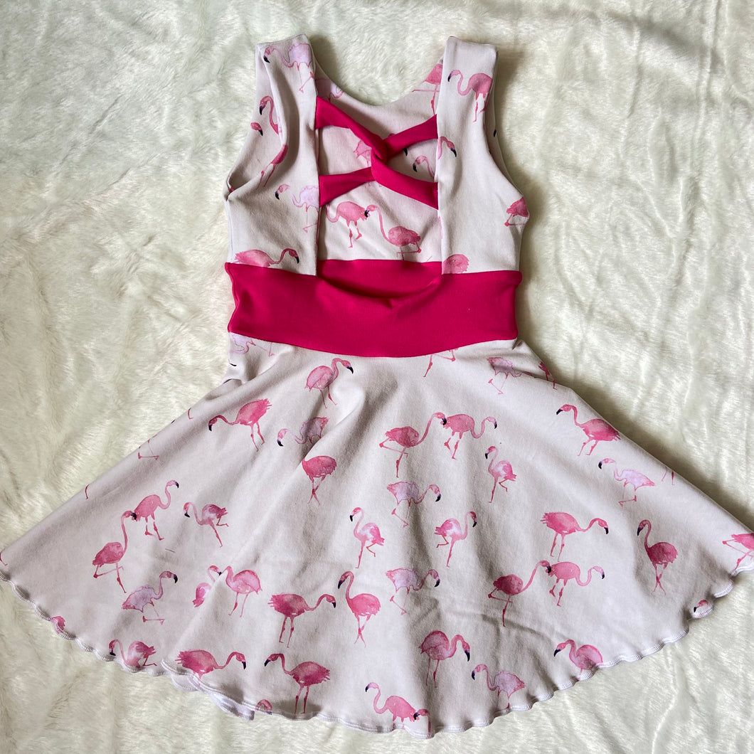 Strappy Twist Dress - Flamingo Fancy