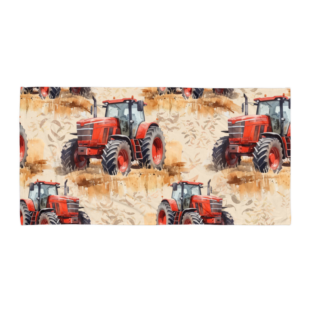 Red Tractor Towel