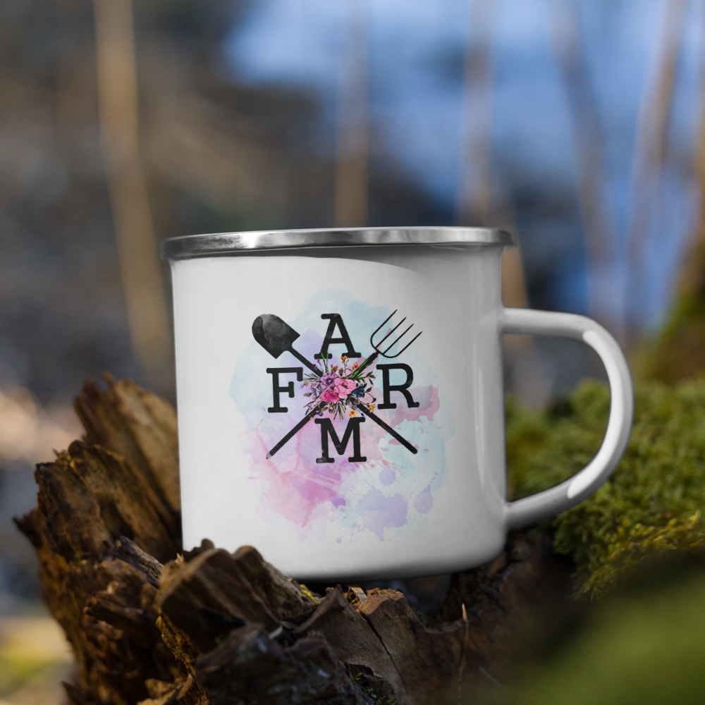 Farm Watercolour Enamel Mug