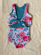 Load image into Gallery viewer, Reversible 2 Piece Swimsuit - Aqua Floral
