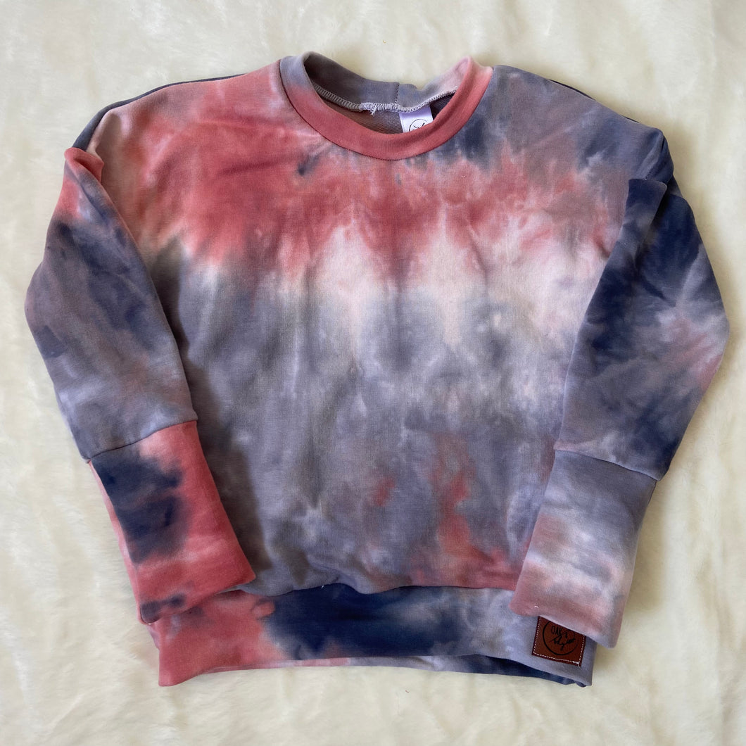 Grow With Me Slouchy Crewneck - Tiger Tie Dye