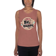Load image into Gallery viewer, Be Happy Ladies’ Muscle Tank
